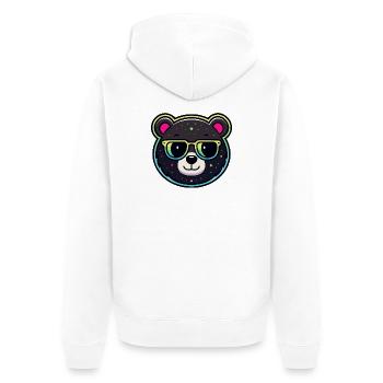 Astral Bear Sonnenbrille - Unisex Premium Bio Zip Hoodie - Weiß - Hinten - Thijin (182cm)