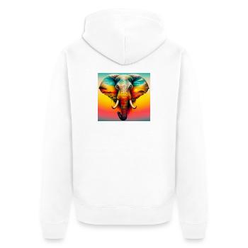 éléphant - Veste à capuche bio Premium Unisexe - blanc - Dos - Thijin (182cm)
