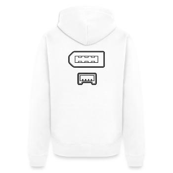 Connecteur fil de feu - Veste à capuche bio Premium Unisexe - blanc - Dos - Thijin (182cm)