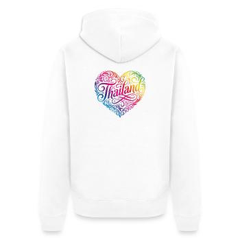 Thailand Heart Colorful - Unisex Premium Organic Zip Hoodie - white - Back - Thijin (182cm)