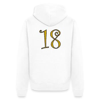 18. 18 ANS. 18e ANNIVERSAIRE. ANNIVERSAIRE 18 ANS. - Veste à capuche bio Premium Unisexe - blanc - Dos - Thijin (182cm)