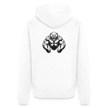 Entraînement de l’ours grizzli - Veste à capuche bio Premium Unisexe - blanc - Dos - Thijin (182cm)