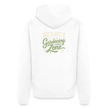 Alter nur Gartenzone | Gärtner Spruch - Unisex Premium Bio Zip Hoodie - Weiß - Hinten - Thijin (182cm)