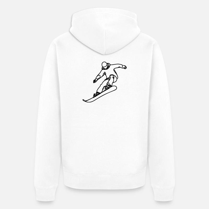 Snowboarders - Veste à capuche bio Premium Unisexe - blanc