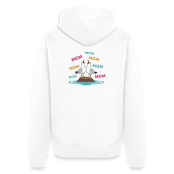 Mom Seagull Funny Mama Seagulls Mother's Day Humor - Unisex Premium Organic Zip Hoodie - white - Back - Thijin (182cm)