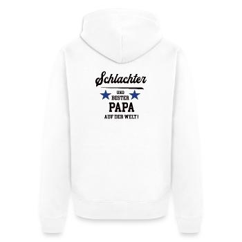 Butcher Best Dad Father's Day Birthday - Unisex Premium Organic Zip Hoodie - white - Back - Thijin (182cm)