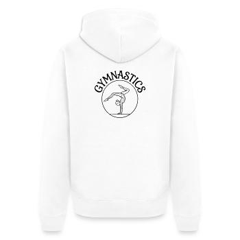 Gymnastik - Unisex Premium Bio Zip Hoodie - Weiß - Hinten - Thijin (182cm)