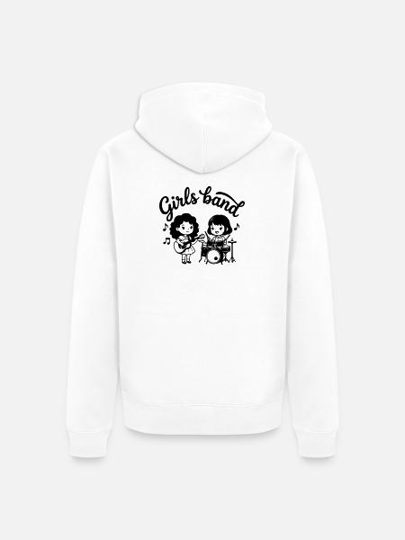 girls band - Unisex Premium Organic Zip Hoodie - white