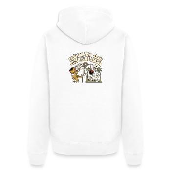 KI Liebhaber - Unisex Premium Bio Zip Hoodie - Weiß - Hinten - Thijin (182cm)