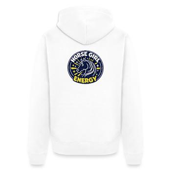 Horse-Girl Energy - Unisex Premium Organic Zip Hoodie - white - Back - Thijin (182cm)