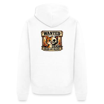 Gejagter Fellfreund: Tot & Lebendig - Unisex Premium Bio Zip Hoodie - Weiß - Hinten - Thijin (182cm)