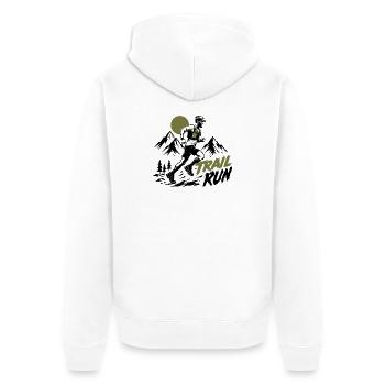 Trail Run - Unisex Premium Organic Zip Hoodie - white - Back - Thijin (182cm)