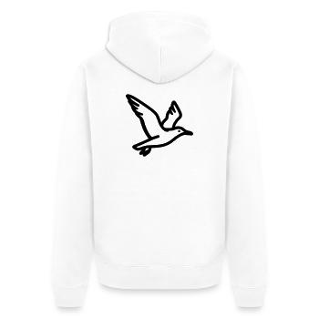 Seagull - Unisex Premium Organic Zip Hoodie - white - Back - Thijin (182cm)