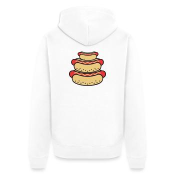 Hot Dog Dackel Hund Lustig Fast Food - Unisex Premium Bio Zip Hoodie - Weiß - Hinten - Thijin (182cm)