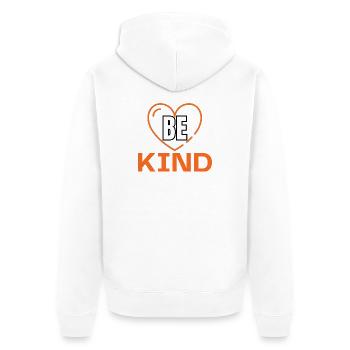Soyez gentil Minimaliste Cœur Typographie Motivationnelle D - Veste à capuche bio Premium Unisexe - blanc - Dos - Thijin (182cm)