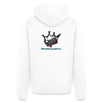 Skatershirt für Kids - Unisex Premium Bio Zip Hoodie - Weiß - Hinten - Thijin (182cm)