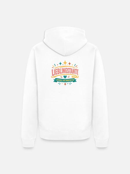 Lieblingstante Offiziell - Unisex Premium Bio Zip Hoodie - Weiß