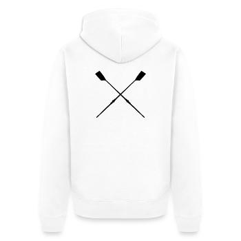 Lames d’aviron croisées - Veste à capuche bio Premium Unisexe - blanc - Dos - Thijin (182cm)