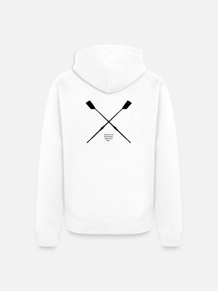 Rudershirt mit Sehtest - Unisex Premium Bio Zip Hoodie - Weiß