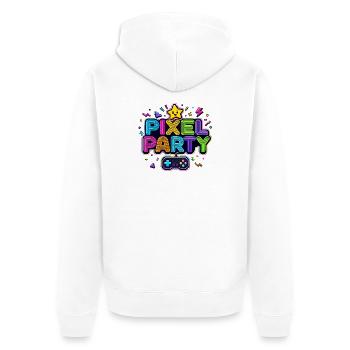 Retro Pixel Party 80er Jahre - Unisex Premium Bio Zip Hoodie - Weiß - Hinten - Thijin (182cm)