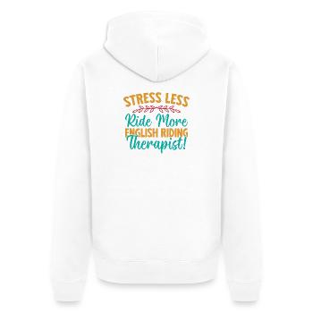 Hobby Horse Rider THerapist English Riding - Unisex Premium Organic Zip Hoodie - white - Back - Thijin (182cm)