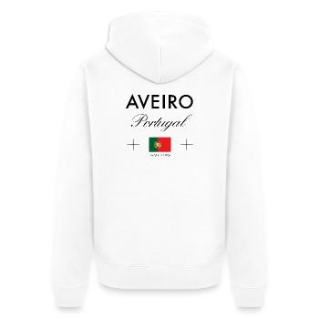 Aveiro Portugal Koordinaten Reise Souvenir - Unisex Premium Bio Zip Hoodie - Weiß - Hinten - Thijin (182cm)