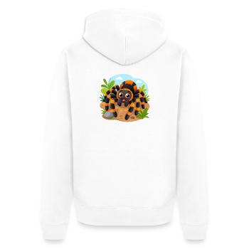 Lustige Vogelspinne - Unisex Premium Bio Zip Hoodie - Weiß - Hinten - Thijin (182cm)