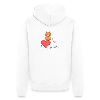 I love my cat... - Unisex Premium Organic Zip Hoodie - white - Back - Thijin (182cm)