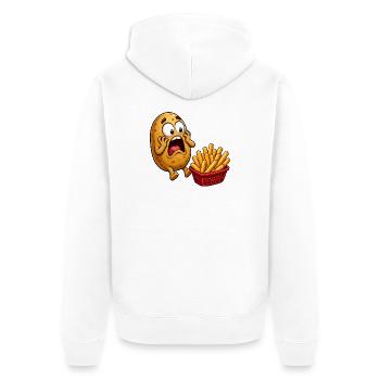Potato Preparation French Fries Funny Fries - Unisex Premium Organic Zip Hoodie - white - Back - Thijin (182cm)