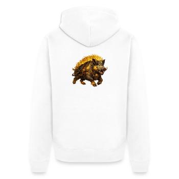 Gullinborsti – Le sanglier d’or des Vikings - Veste à capuche bio Premium Unisexe - blanc - Dos - Thijin (182cm)