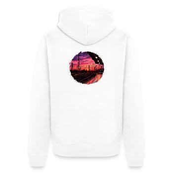 Coucher de soleil sur le quai - Veste à capuche bio Premium Unisexe - blanc - Dos - Thijin (182cm)