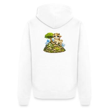 Chèvre câline sur la montagne - Veste à capuche bio Premium Unisexe - blanc - Dos - Thijin (182cm)