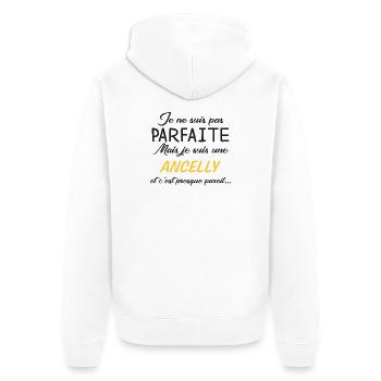 Je Ne Suis Pas Parfaite Mais Je Suis Une Ancell... - Veste à capuche bio Premium Unisexe - blanc - Dos - Thijin (182cm)