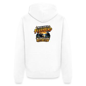 Feierabend am See Relax - Unisex Premium Bio Zip Hoodie - Weiß - Hinten - Thijin (182cm)