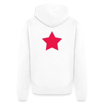 roter Stern, Stern rot, red star - Unisex Premium Bio Zip Hoodie - Weiß - Hinten - Thijin (182cm)