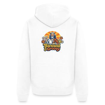 Groovy Jesus Peace - Veste à capuche bio Premium Unisexe - blanc - Dos - Thijin (182cm)