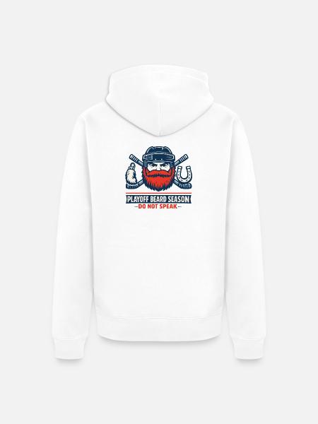 Playoff Bart Saison Nicht Sprechen - Unisex Premium Bio Zip Hoodie - Weiß