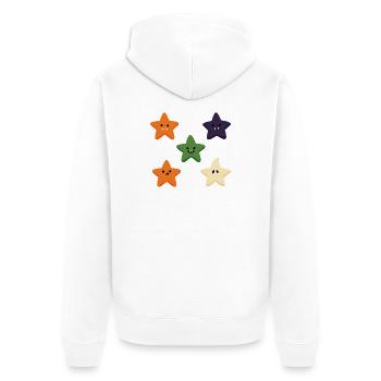 Five Spooky Little Stars - Unisex Premium Bio Zip Hoodie - Weiß - Hinten - Thijin (182cm)