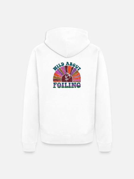 Wild about Foiling - retro sunset - Unisex Premium Bio Zip Hoodie - Weiß