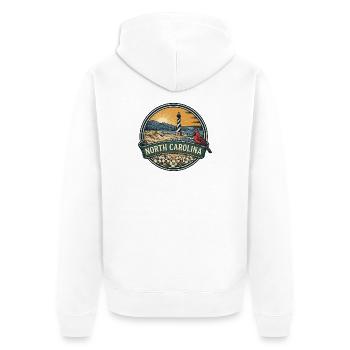 North Carolina Outer Banks Retro-Reisegeschenk - Unisex Premium Bio Zip Hoodie - Weiß - Hinten - Thijin (182cm)