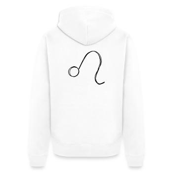 Sternzeichen Löwe handgezeichnet - Unisex Premium Bio Zip Hoodie - Weiß - Hinten - Thijin (182cm)