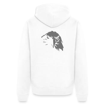 Greifvogel - Unisex Premium Bio Zip Hoodie - Weiß - Hinten - Thijin (182cm)
