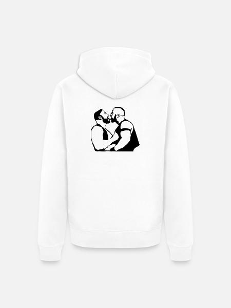 bearkiss3 - Unisex Premium Bio Zip Hoodie - Weiß