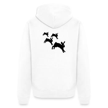 Springen Kaninchen - Unisex Premium Bio Zip Hoodie - Weiß - Hinten - Thijin (182cm)