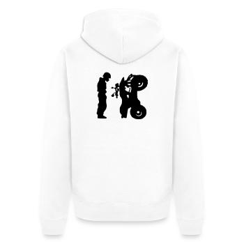 Quad - Unisex Premium Bio Zip Hoodie - Weiß - Hinten - Thijin (182cm)