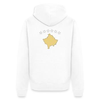 kosovo - Unisex Premium Bio Zip Hoodie - Weiß - Hinten - Thijin (182cm)
