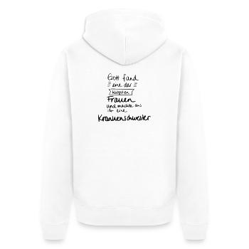 Klügste Frau - Krankenschwester - Unisex Premium Bio Zip Hoodie - Weiß - Hinten - Thijin (182cm)