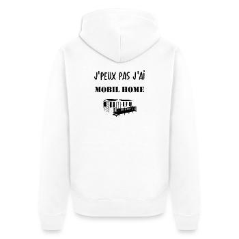 T Shirt j’peux pas j'ai mobil home humour cadeau - Veste à capuche bio Premium Unisexe - blanc - Dos - Thijin (182cm)