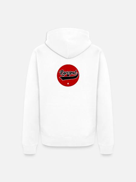Rare Soul Vinyl Record Label Red Side A - Unisex Premium Organic Zip Hoodie - white