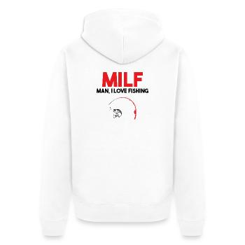 Angler fishing fisherman saying fish - Unisex Premium Organic Zip Hoodie - white - Back - Thijin (182cm)